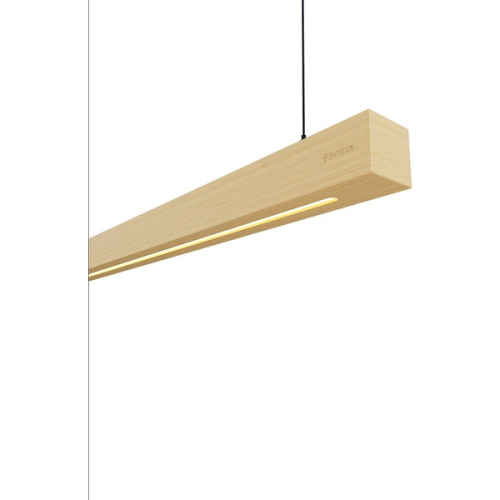 Entelux Zarif Ahşap Lineer 120CM Ledli 3000K Sarkıt Modern LED Avize, Salon, Mutfak, Masa Üstü Avize Avize Fiyatı