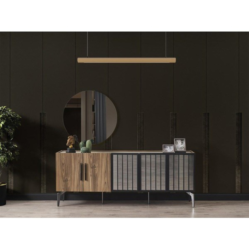 Entelux Zarif Ahşap Lineer 120CM Sarkıt Modern LED Avize, Salon, Mutfak, Masa Üstü Avize Avize Fiyatı