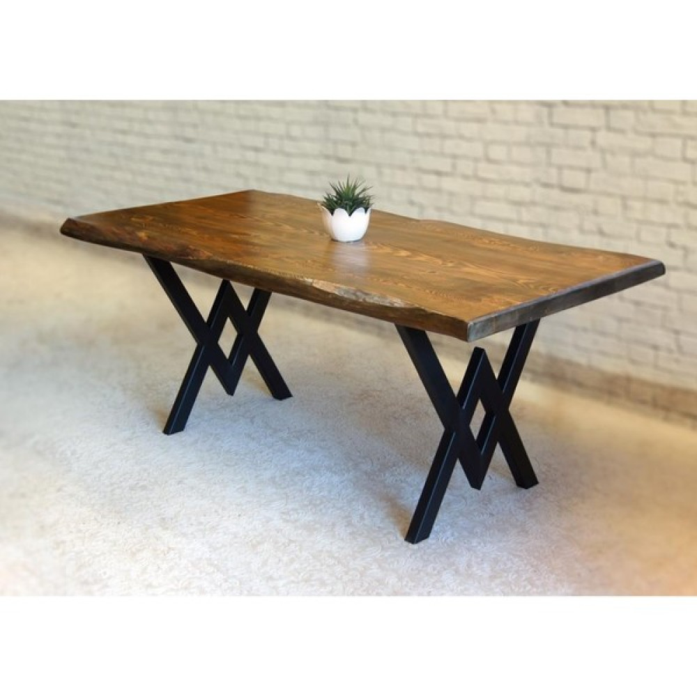 Entema Doğal Ağaç Masif Kütük Masa 75CM x 185CM ( Metal Ayak ) - Ahşap - 75 x 185 cm Yemek & Mutfak Masası Fiyatı