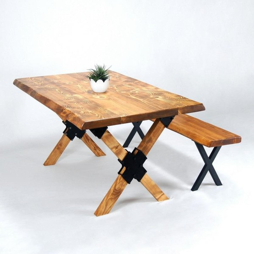Entema Doğal Ağaç Masif Kütük Masa ( Ağaç Ayak ) 75CM x 185CM + 1 Bank Bench - Ahşap - 75 x 185 cm Yemek & Mutfak Masası Fiyatı