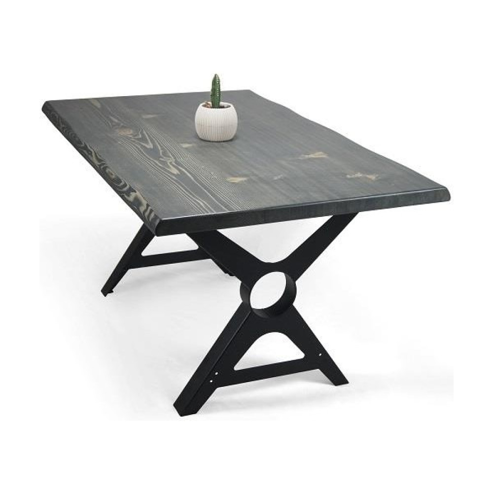 Entema Doğal Ağaç Masif Kütük Masa Yemek Masası (Metal Ayak) 90CM x 180CM - Renkli - 100 cm Yemek & Mutfak Masası Fiyatı