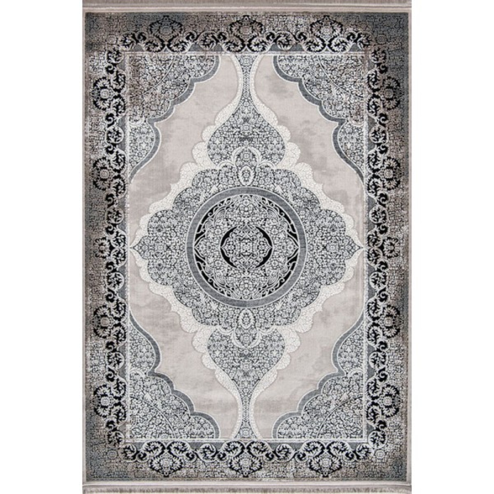 Enti Halı Miras Koleksiyonu Halı Kilim Salon Mutfak Koridor Dokuma Makine Halısı 6804 Gri-Siyah - Gri - Siyah - 100 x 200 cm Salon Halısı Fiyatı