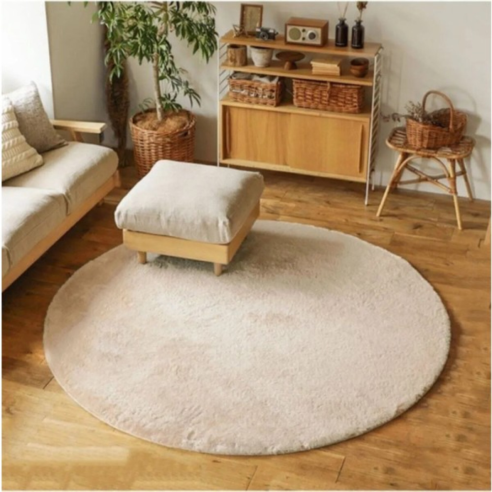 Enva Home Jel Taban Yıkanabilir Yolluk Daire Overloklu Uzun Tüylü Peluş Post Bej - 100 x 100 cm Paspas Fiyatı