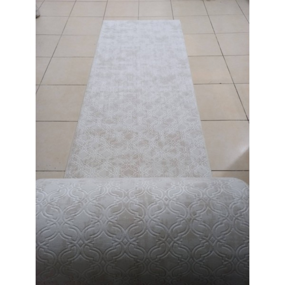 Enva Home Jel Taban Yıkanabilir Yolluk Özel Ebat Kaymaz Kesme Embos Kabartma Bej Dod Taban Halı - 80 x 330 cm Yolluk Fiyatı