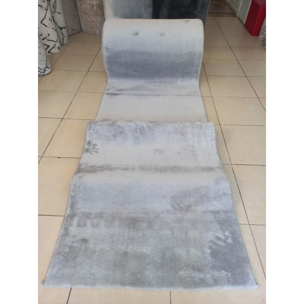 Enva Home Jel Taban Yıkanabilir Yolluk Özel Ebat Kesim Uzun Tüylü Peluş Post Gri - Açık Gri - 150 x 360 cm Yolluk Fiyatı