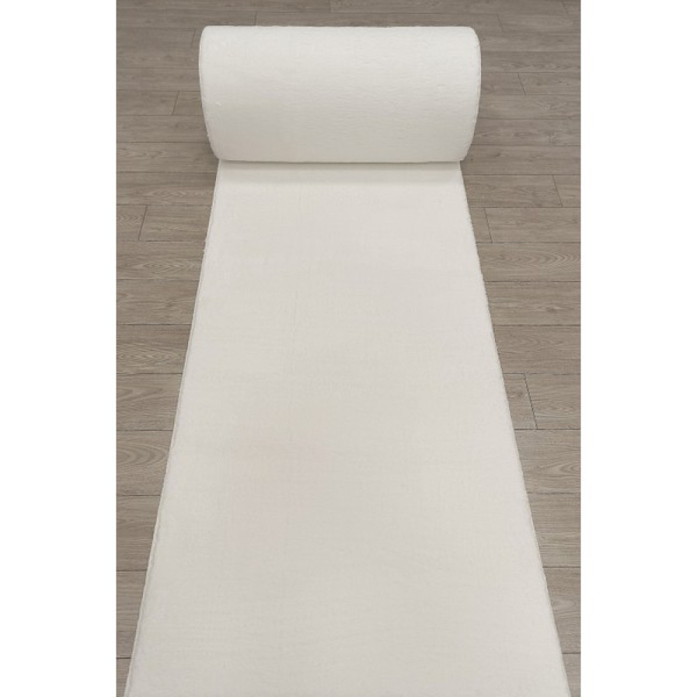 Enva Home Kaymaz Taban Yolluk Yıkanabilir Uzun Tüylü Peluş Halı Özel Ölçü Overloklu Beyaz Renk - 80 x 240 cm Yolluk Fiyatı