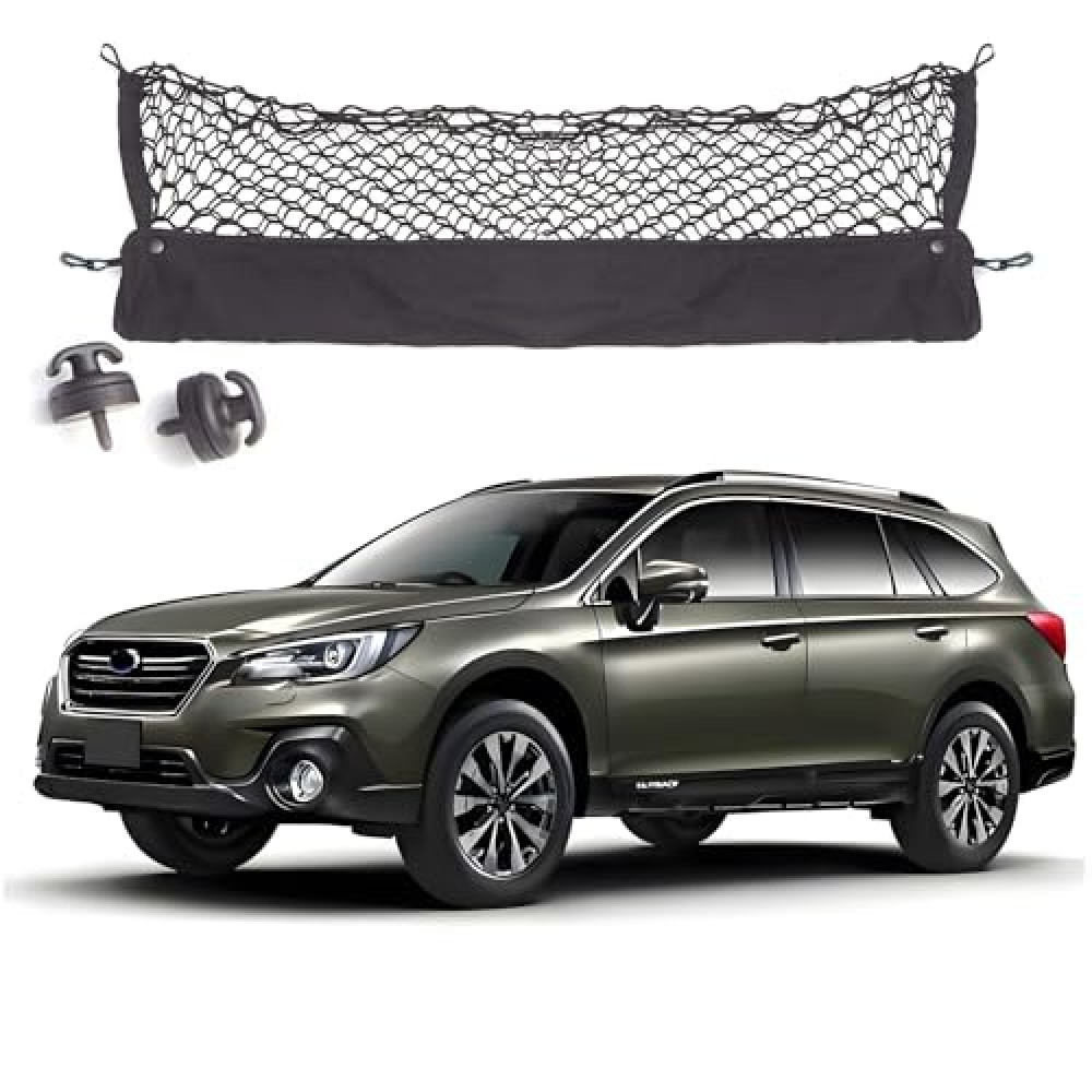 Envelope Style Trunk Cargo Net Compatible with Subaru Outback New 2025 2024 2023 2022 2021 2020 2019 2018 2017 2016-2000 Car Rear Tailgate Netting