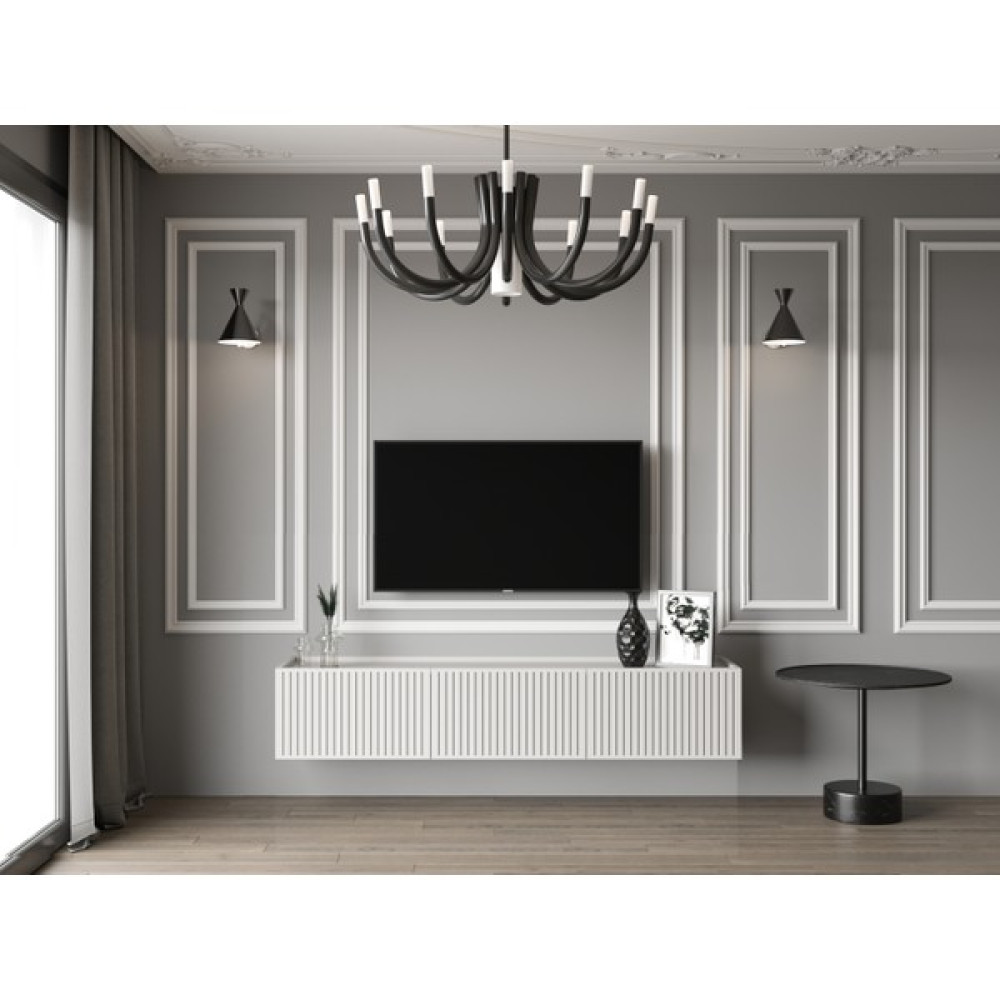 Enwood Capella Country 3 Kapaklı Duvara Monte 160 cm Tv Ünite - Beyaz Tv Ünitesi / Sehpası Fiyatı