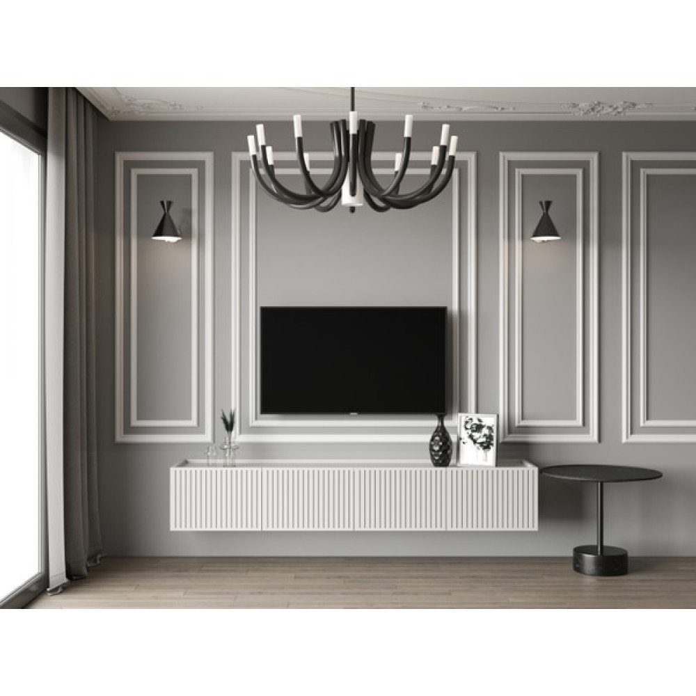 Enwood Capella Country Beyaz 5 Kapaklı Duvara Monte 200 cm Tv Ünitesi Tv Ünitesi / Sehpası Fiyatı