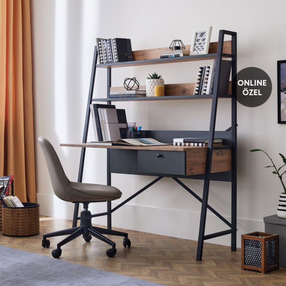 Enza Home Alva Çalışma Masası - 125 x 57 x 105,5 cm - Atlantik Çam Çalışma Masası Fiyatı