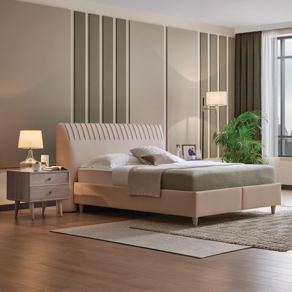 Enza Home Basel Başlıklı Baza Set - 160 x 200 cm - Bej Baza Fiyatı