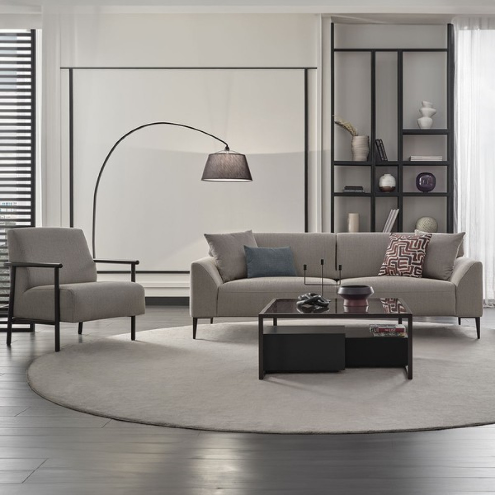 Enza Home Berta Koltuk Takımı, Keten Dokulu - Bej Koltuk Takımı / Seti Fiyatı
