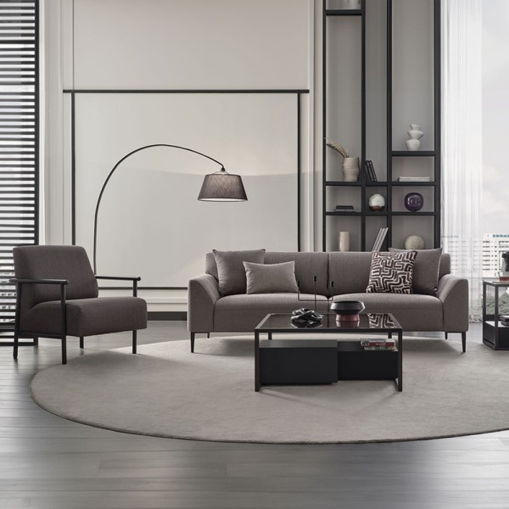 Enza Home Berta Koltuk Takımı, Keten Dokulu - Gri Koltuk Takımı / Seti Fiyatı