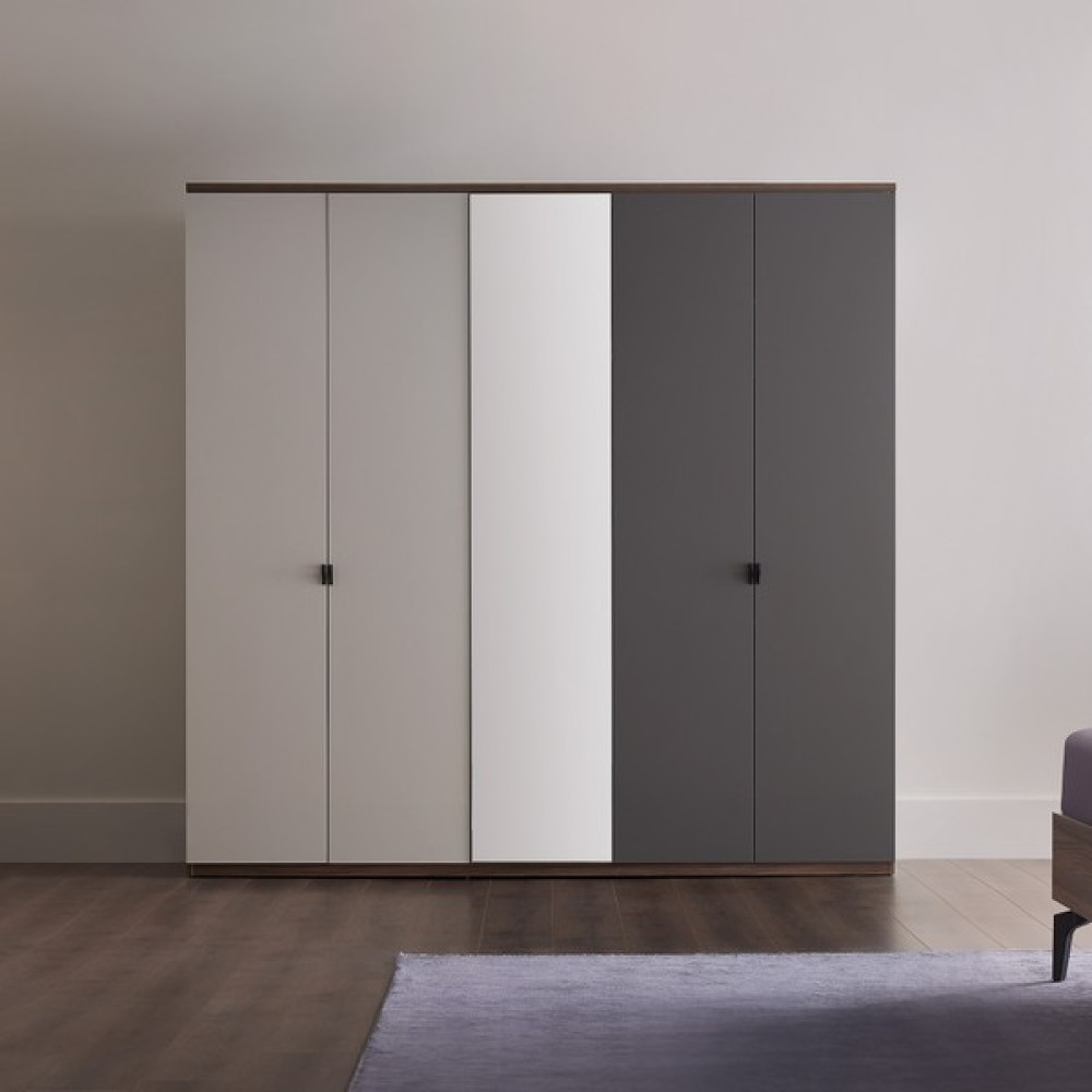 Enza Home Cordell 5 Kapaklı Gardrop - Beyaz Gardrop & Dolap Fiyatı