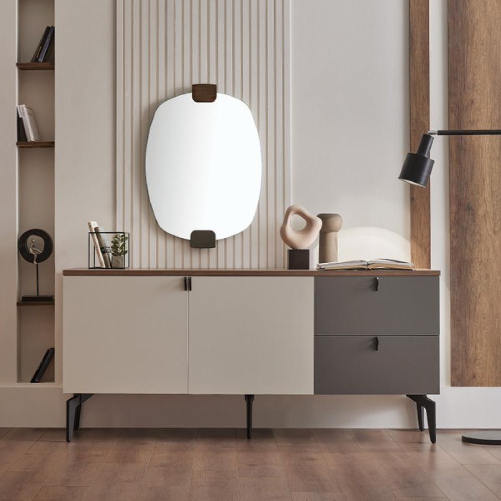 Enza Home Cordell Konsol - 82 x 180 x 46 cm - Minyatür Ceviz - Beyaz Konsol Mobilya Fiyatı