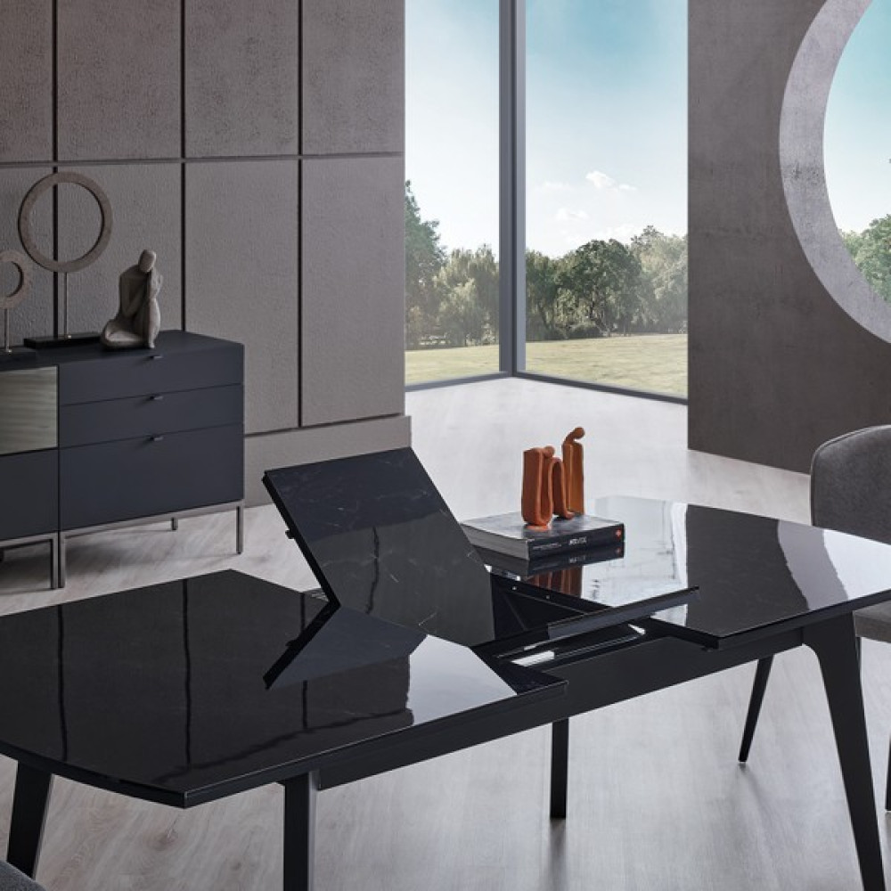 Enza Home Legato Açılır Yemek Masası - Siyah - 180x100 Yemek & Mutfak Masası Fiyatı