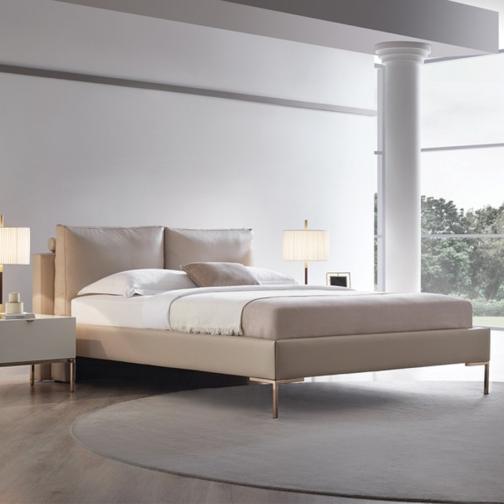 Enza Home Legato Çift Kişilik Başlıklı Karyola 2'li Set,suni Deri - Krem - 160 x 200 cm Karyola Fiyatı