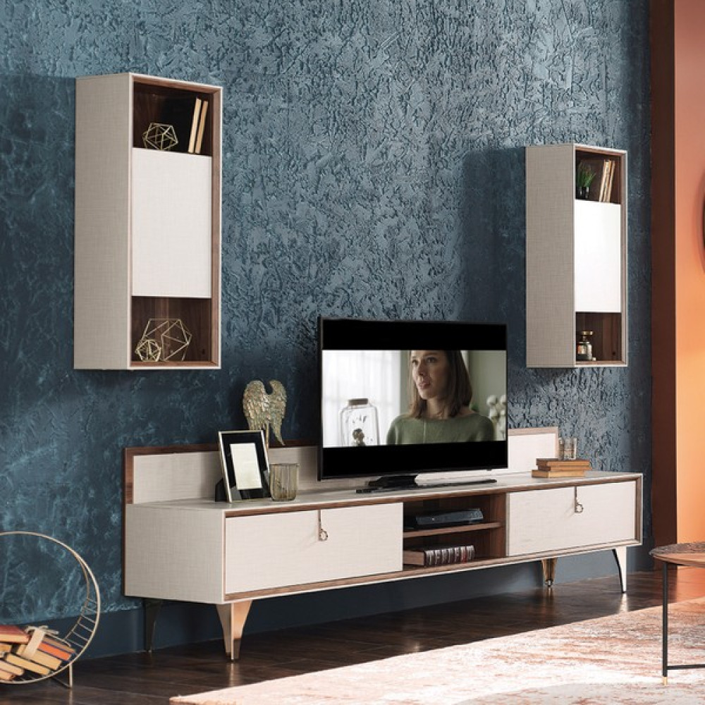 Enza Home Netha Tv Ünitesi Seti 1 - Ceviz Tv Ünitesi / Sehpası Fiyatı