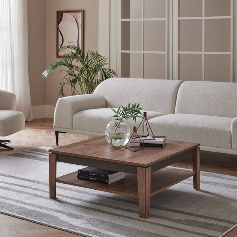 Enza Home Orlando Ahşap Kare Orta Sehpa - Beyaz Orta Sehpa Fiyatı