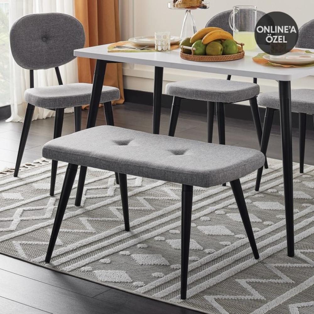 Enza Home Palladio Mutfak Masası Bench - Koyu Gri Mutfak Dolabı / Mobilyası Fiyatı