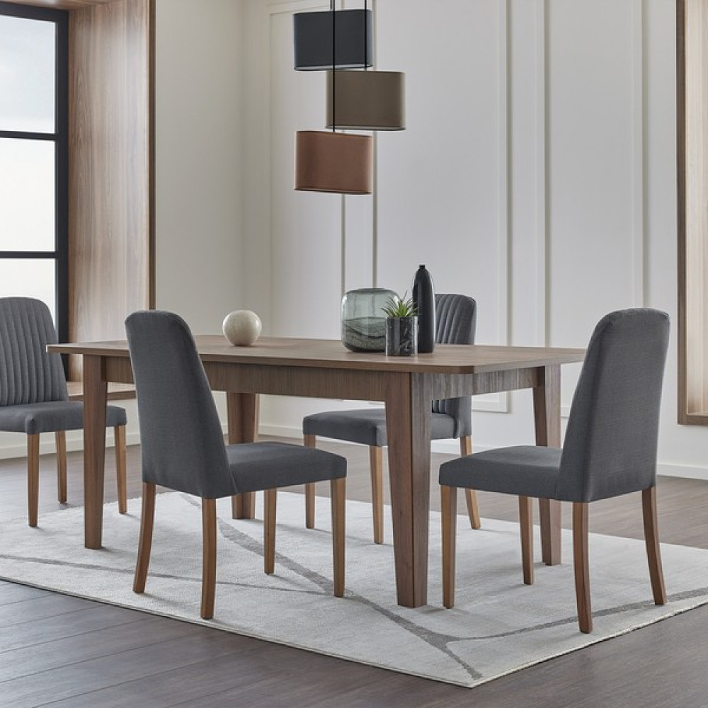 Enza Home Pavia Açılır Yemek Masası - Ceviz - 160 x 90 Yemek & Mutfak Masası Fiyatı