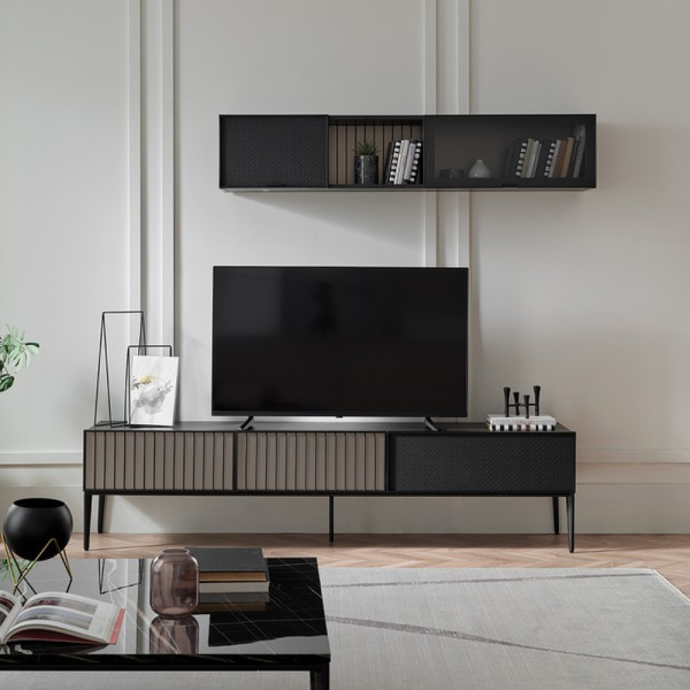Enza Home Riga Tv Ünitesi Seti 1 - Ceviz Tv Ünitesi / Sehpası Fiyatı