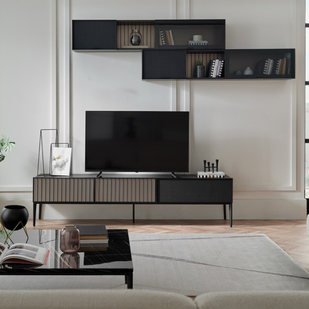 Enza Home Riga Tv Ünitesi Seti 2 - Ceviz Tv Ünitesi / Sehpası Fiyatı