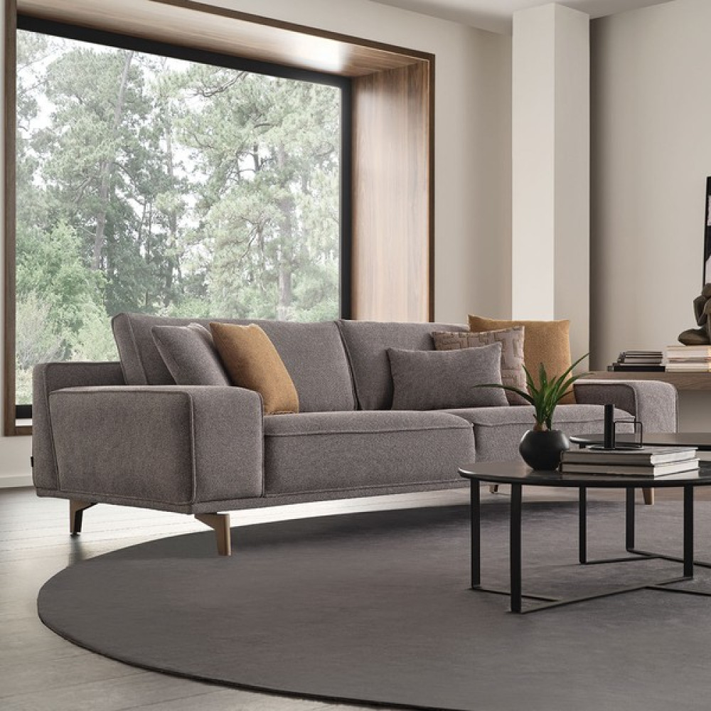 Enza Home Viera 3'lü Koltuk, Keten Dokulu, Rose Ayak - Gri Kanepe & Çekyat Fiyatı
