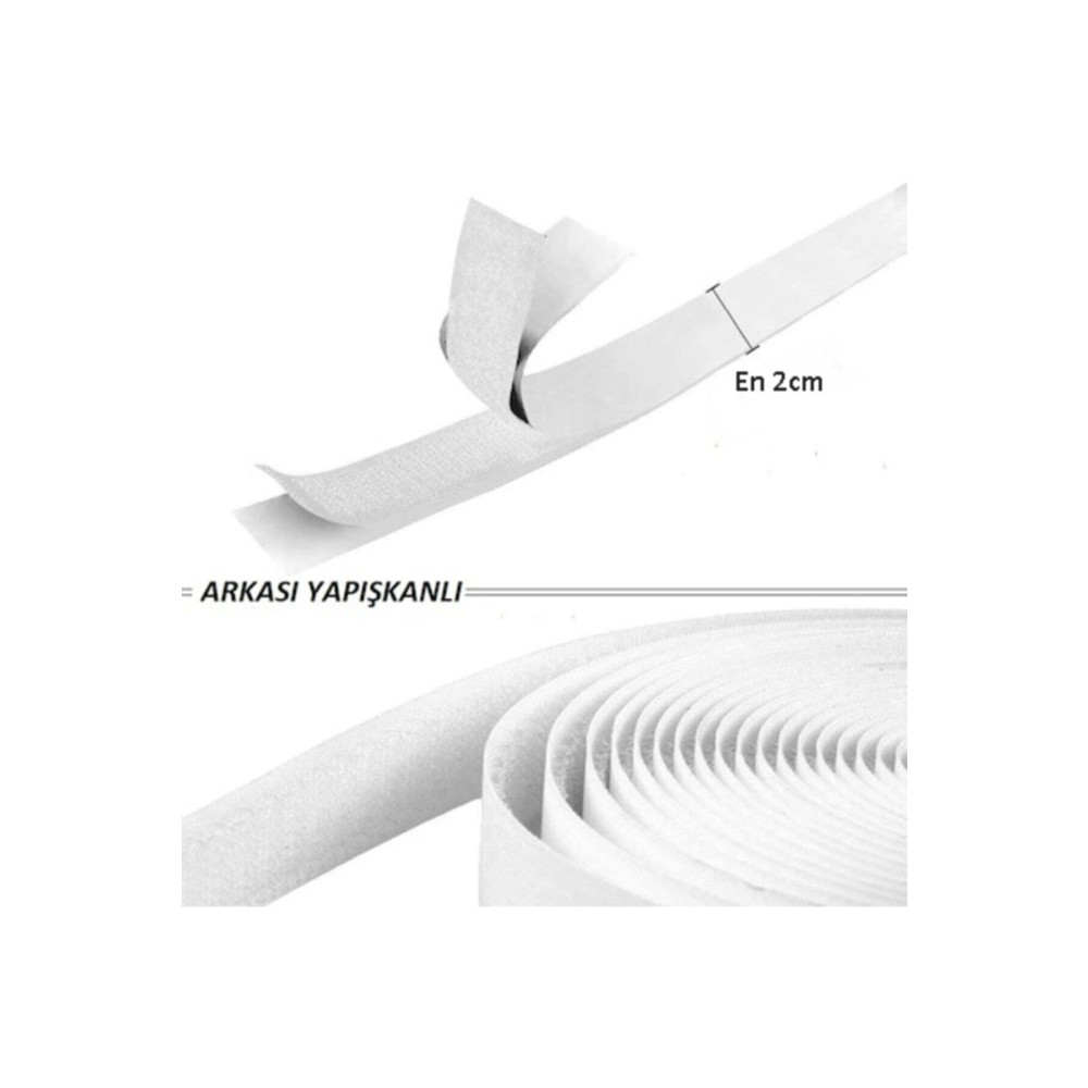 ENZELO - 5 Metre Arkası Yapışkanlı Beyaz Cırt Cırtlı Bant Amerikan Fermuarı 2 Cm Genişlik Nalburiye & Hırdavat Fiyatı