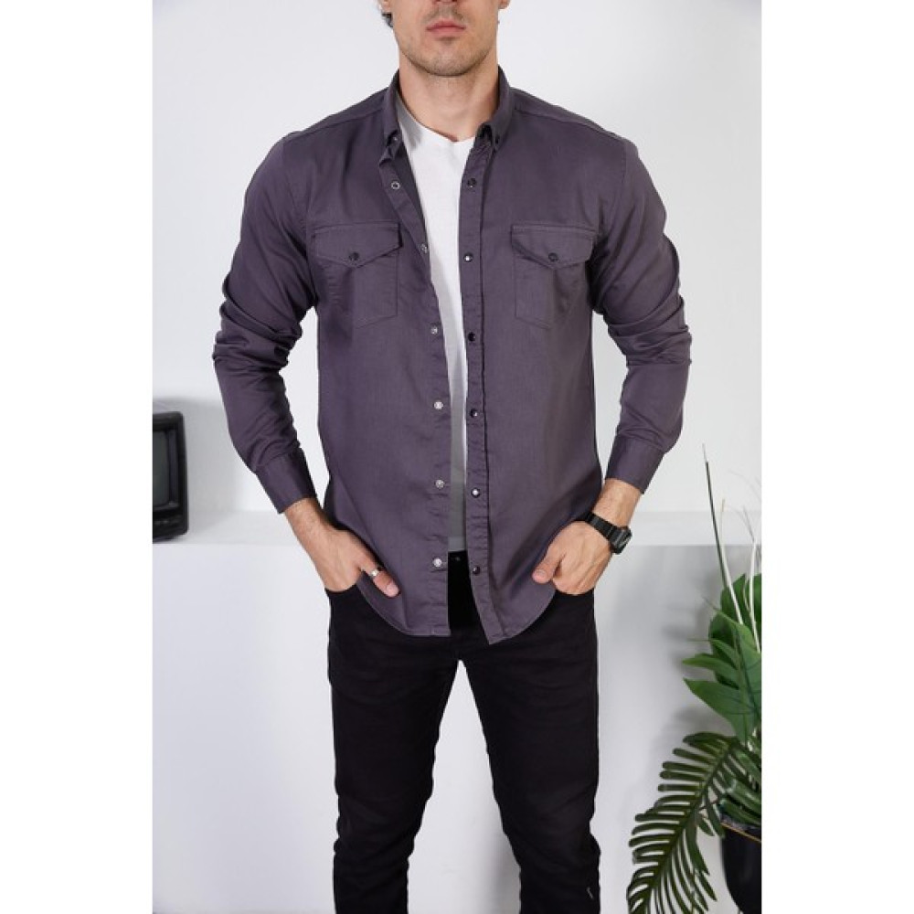 Enzim Jeans Erkek Slim Fit Kot Gömlek Erkek Gömlek Fiyatı