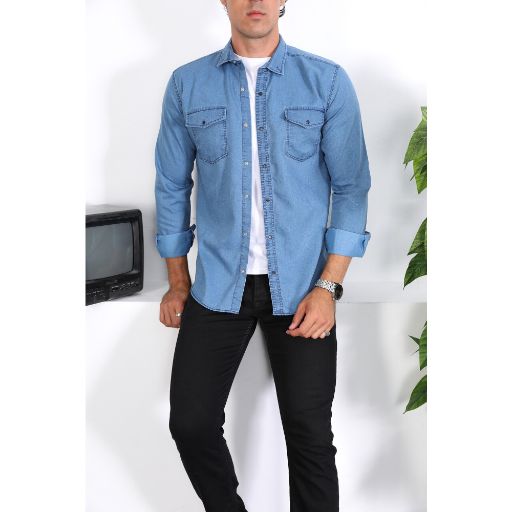 ENZİM JEANS Erkek Yıkamalı Kot Gömlek L Beden Kadın Gömlek Fiyatı