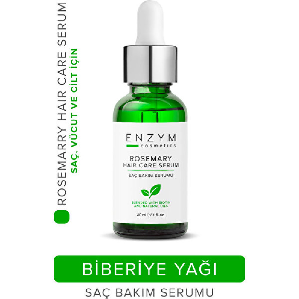 Enzym Cosmetics Biberiye Yağı ve Doğal Yağlardan Oluşan Biotin Özlü Saç Bakım Yağı 30 ml Saç Bakım Maskeleri & Serumlar & Spreyler Fiyatı
