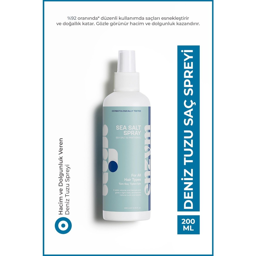 Enzym Cosmetics Enzym 200 ml Deniz Tuzu Saç Bakım Spreyi Kuru Saçlar İçin Besleyici Doğal Özellikli Hacim Artırıcı SSD / Solid State Drive Fiyatı