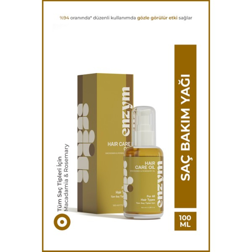 Enzym Cosmetics Hızla Uzama Etkili, Onarıcı Kompleks Doğal Saç Bakım Yağı 100 Ml (Macadamia Ve Biberiye Yağı) Saç Bakım Maskeleri & Serumlar & Spreyler Fiyatı