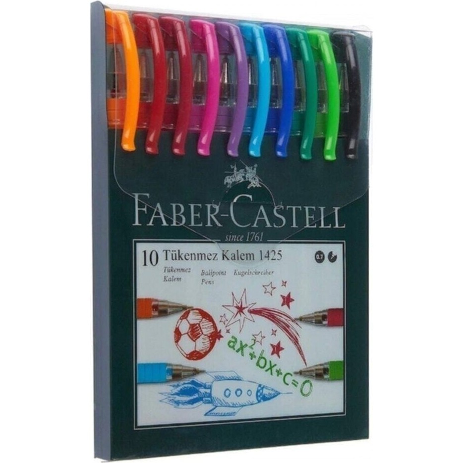 eOfis Faber 1425 0.7 mm İğne Uçlu Tükenmez Kalem 10 Renk 10 Parça Renkli Kalem Seti Kalem & Yazı Gereçleri Fiyatı