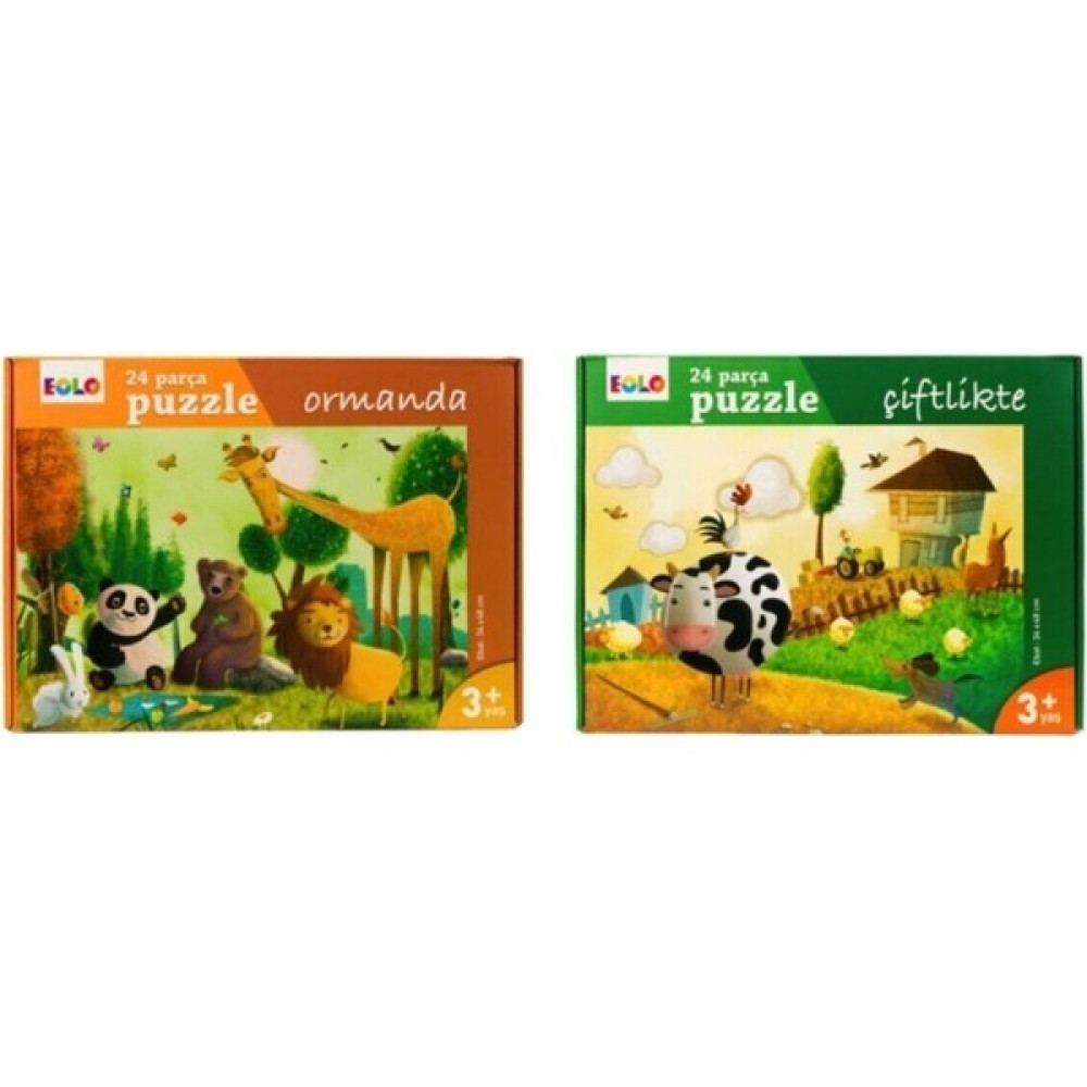 Eolo Yer Puzzle 24 Parça 2 Li Set - Ormanda ve Çiftlikte Puzzle & Aksesuarları Fiyatı