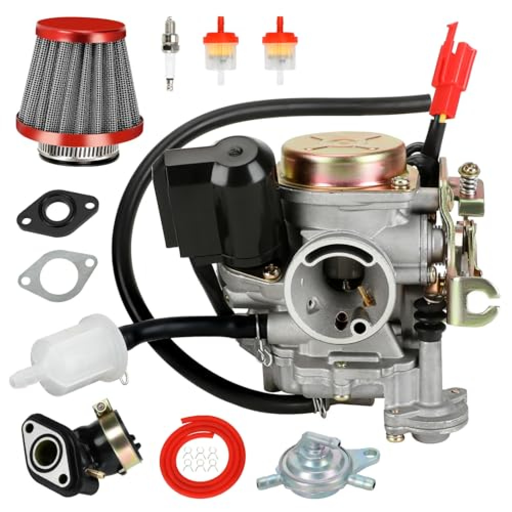 EOPOAYI GY6 50cc Carburetor for Tao tao 50cc 49cc ATM50 Pony VIP Scooter Chinese 4-Stroke Engine Moped, PD18J 139QMB Carb for CY50 Thunder Roketa Jonway Lance Parts with Intake Manifold