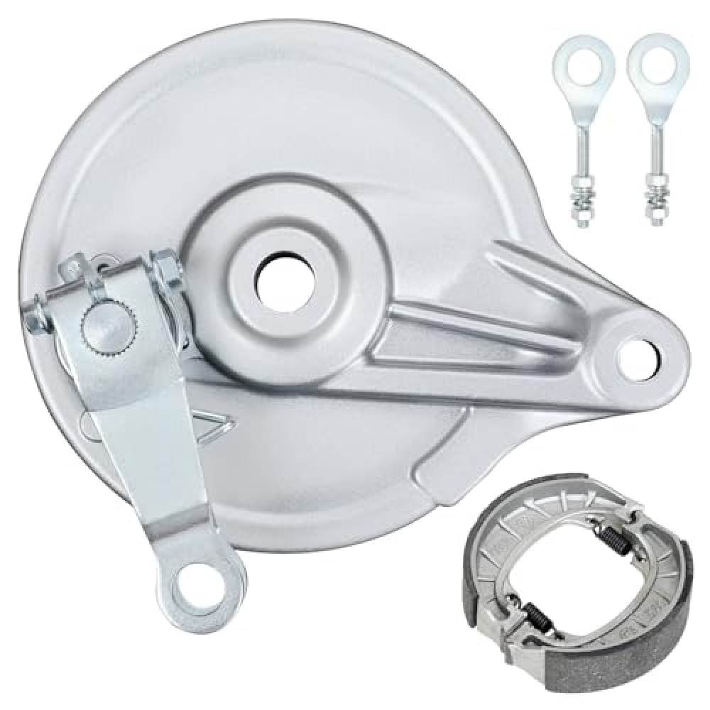 EOPOAYI Rear Drum Brake Shoe Assembly Compatible with Coleman CT200U BT200X CT200U-EX CT200U-A CT200U Trail Axis M200 196cc 6.5HP Powersports Mini Bike Parts with Chain Tensioner Adjuster