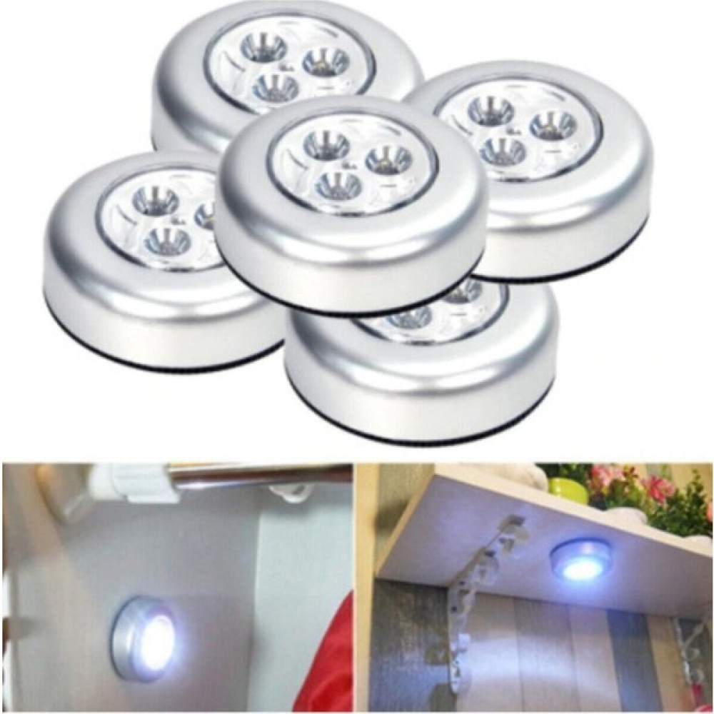 Epazzar 5'li Set Mini Led Işıklı Pilli Lamba Portatif Dolap içi - Gri Spot Fiyatı