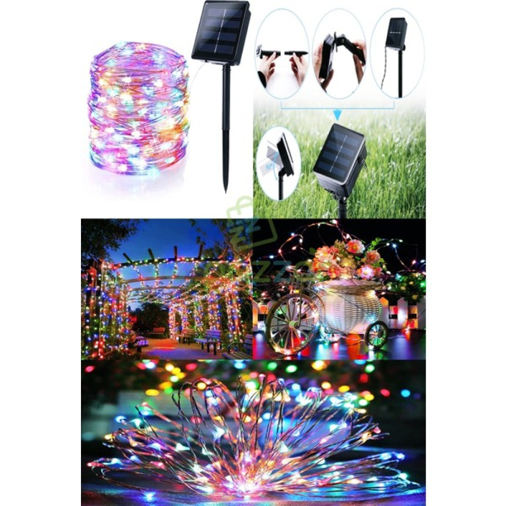 Epazzar Multicolor 200 LED 20 Mt. 8 Fonksiyon Solar Panelli Peri Tel Kablo Iç ve Dış Mekan Bahçe Kamp Veranda Aydınlatması Dış Mekan & Bahçe Oyuncakları Fiyatı