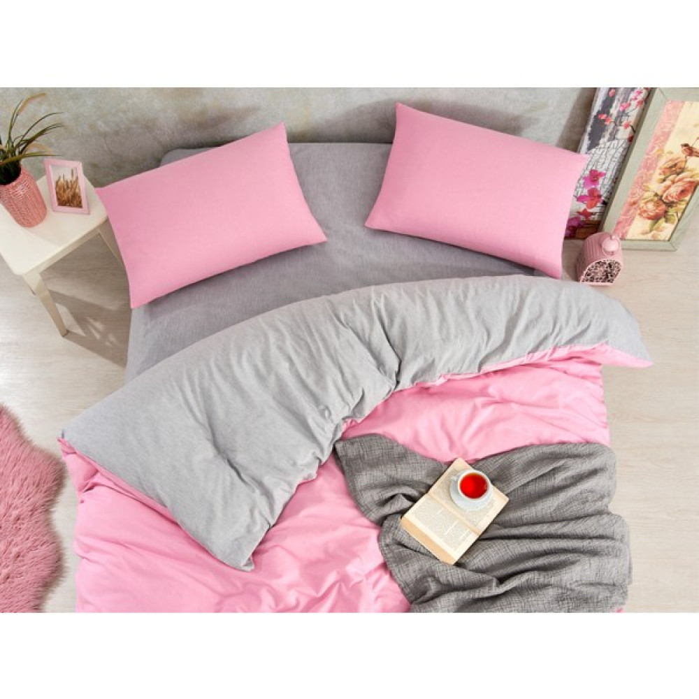Ephemeris Çift Kişilik Polycotton Nevresim Takımı - Pembe - Gri - 200 x 220 cm Nevresim Takımı Fiyatı
