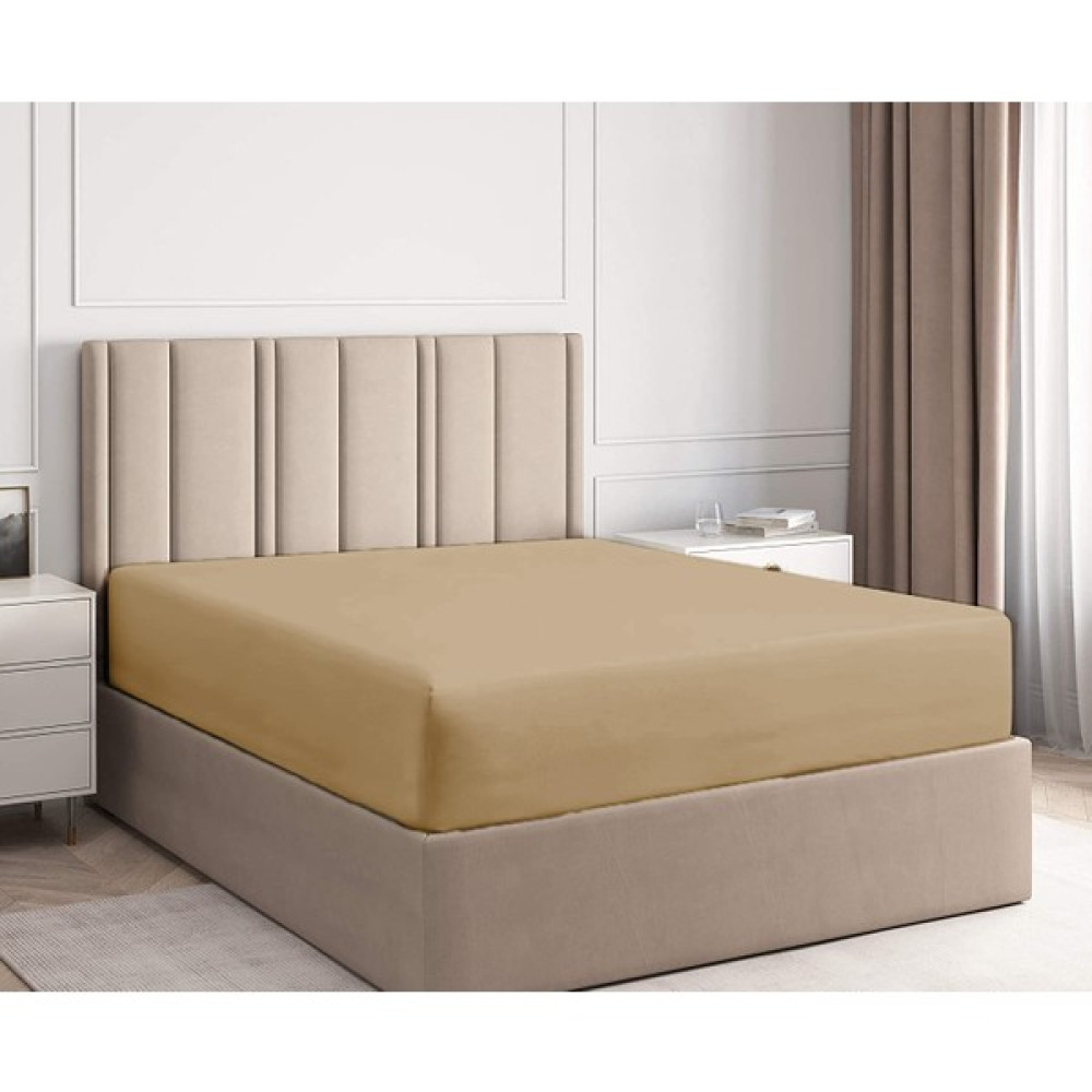 Ephemeris Pamuk Çift Kişilik Lastikli(Fitted) Penye Çarşaf - Kahve - 160 x 200 cm - Açık Kahverengi Çarşaf Fiyatı
