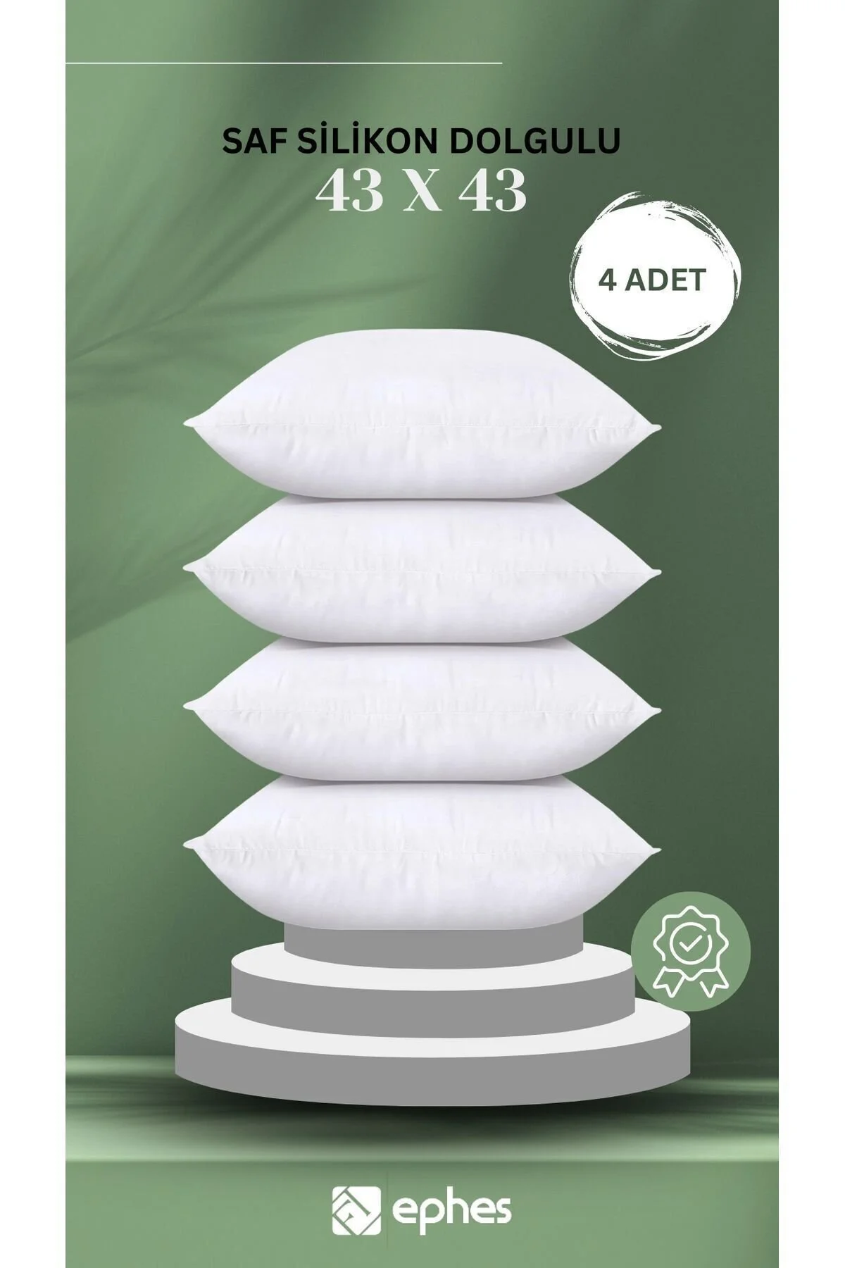 ephes 43 X 43 cm Saf Silikon Dolgulu Kırlent İç Yastığı 4 Adet 43 x 43 Beden" Yatak Odası Tekstili Fiyatı