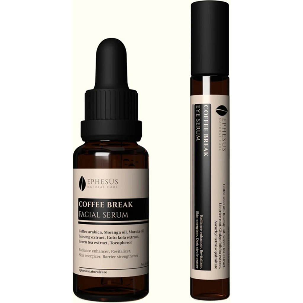 Ephesus Natural Care Coffee Break Aydınlatıcı Yüz Serumu 20ML ve Morluk Engelleyici Göz Altı Serumu 10ML Diğer Fiyatı