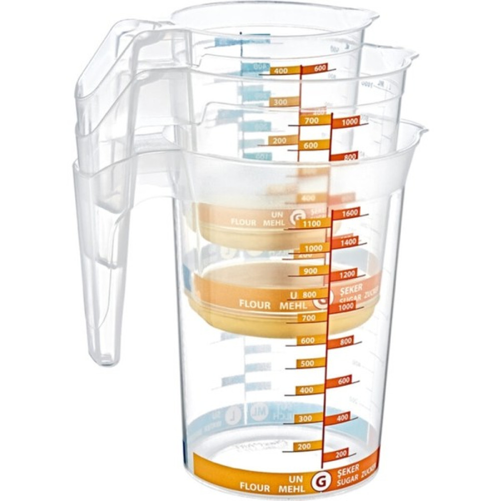 Epicsa (3'Lü Set) Damla Ölçü Kabı Seti 500 Ml -- 1000 Ml -- 1750 Ml Mikser & Karıştırma Kabı Mutfak Gereçleri Fiyatı