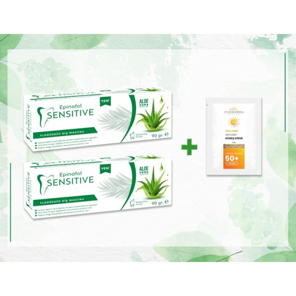 Epinafol Sensitive Aloe Vera Özlü 2'li + Cozmoderm Güneş Kremi Hediyeli Diş Macunları Fiyatı