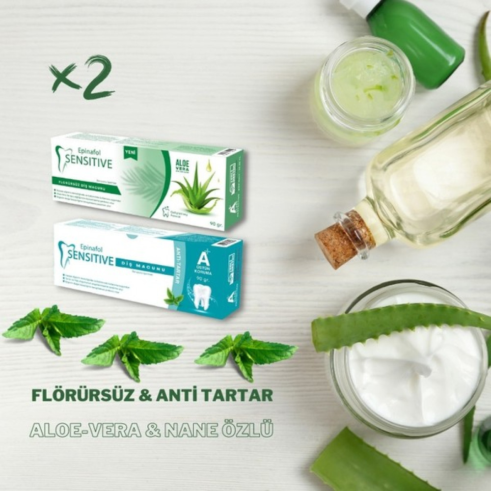 Epinafol Sensitive Flörürlü & Flörürsüz 2'li - 1 Diş Macunları Fiyatı
