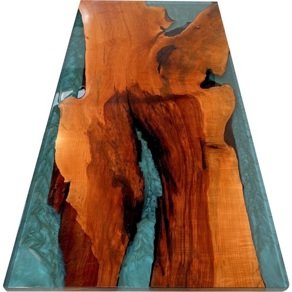 Epoksi Ofis Toplantı Masası Tabla - 180X90 cm Epoksi Armut Ahşap Yemek Masası Tabla - Ahşap - Turkuaz Epoksi - 180 x 90 cm Yemek & Mutfak Masası Fiyatı