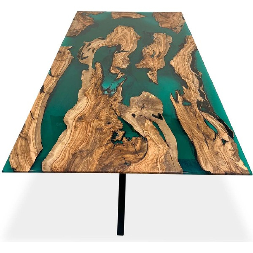 Epoksi Ofis Toplantı Masası Tabla - 190X91 cm Turkuaz Epoksi Zeytin Ahşap Yemek Masası Tabla - Ahşap - Turkuaz Epoksi - 190 x 91 cm Yemek & Mutfak Masası Fiyatı