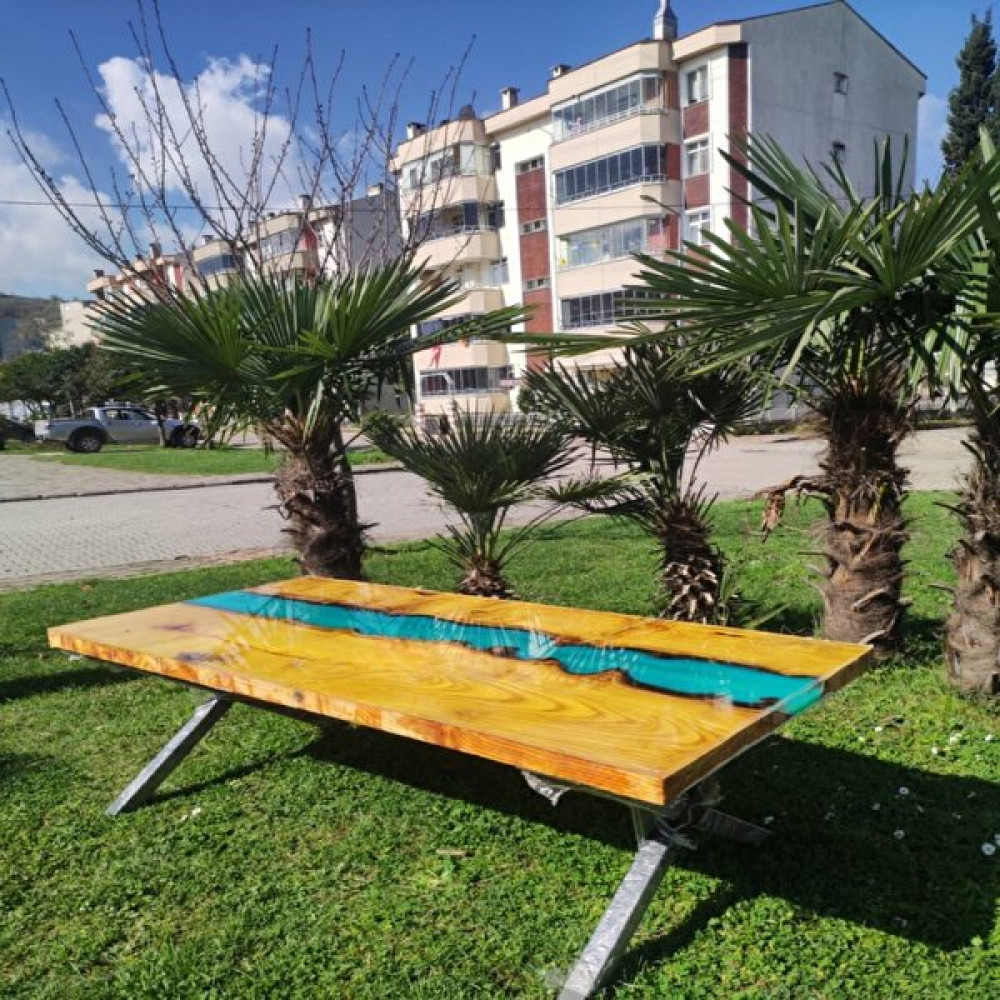 Epoksi Sanat Yemek Masası, Epoxy Masa, Orta Sehpa,doğal Ahşap Masa - Renkli Yemek & Mutfak Masası Fiyatı